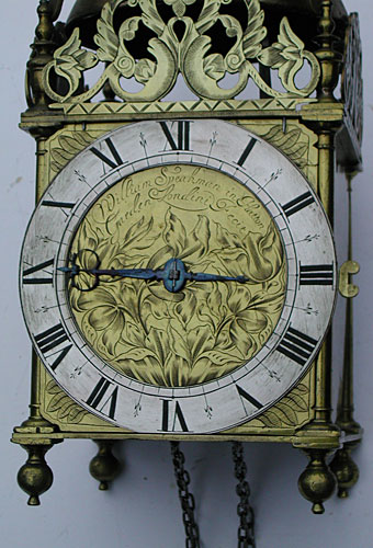lantern clock by 'William Speakman in Hatton Garden Londini Fecit', made in the 1670s
