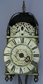 Lantern clock of the 1680s by Richard Baker of London