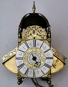 lantern clock made in the 1690s by John Barrow of London