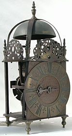 rare lantern clock made in the 1680s-1690s by Richard Breckell of Holmes, Lancashire
