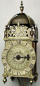 lantern clock made about 1640 by Peter Closon, who worked 'near Holborn Bridge', London