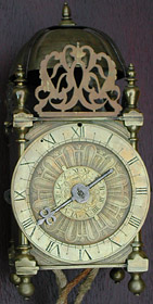lantern clock from the workshop of Robert Harvey of London, who died in 1615