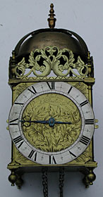 lantern clock by 'William Speakman in Hatton Garden Londini Fecit', made in the 1670s