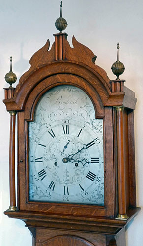 Eight-day clock made about 1790 by Creasey Broderick of Boston, Lincolnshire