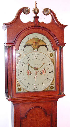 Eight-day clock with rolling moon c.1800 by Thomas Dickinson of Boston, Lincolnshire