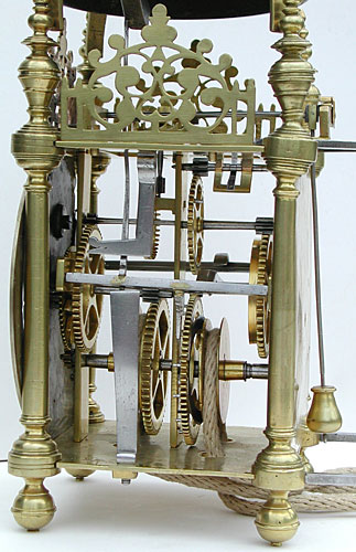 Exceptionally rare English lantern clock, made about 1630 having a moon dial