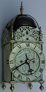 Lantern clock of the 1670s by Thomas Bagley of London