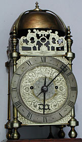 lantern clock by Thomas Browne, Bristol, Somerset, made about 1645