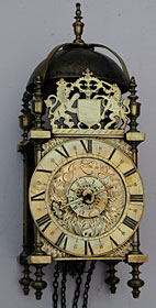 Lantern clock with original verge escapement by John London of Bristol c.1680