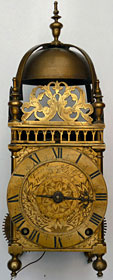 rare large lantern clock made about 1655 by Thomas Loomes of the Mermaid in Lothbury