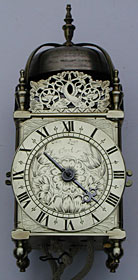 three-quarter-sized lantern clock made in the 1660s by John Lyon of Warrington