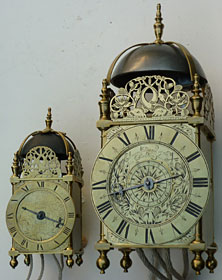 Two lantern clocks by Edward Norris of London