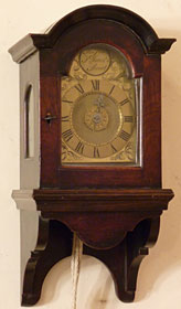 Exceptionally small travelling wall clock made about 1750 by Thomas Pott of London
