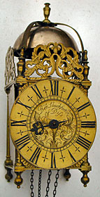 Lantern clock of about 1700 by Benjamin Shuckforth, Diss, Norfolk