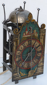 17th century Swiss Gothic iron chamber clock