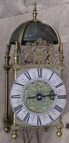 Lantern clock, unsigned, made in the West Country region of England in the 1680s